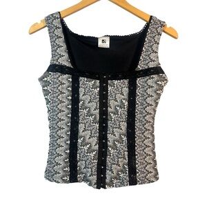 ING Corset Patterned Tank Top Y2K Large